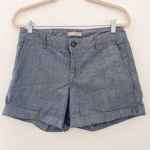 Banana Republic Pants - Banana Republic Blue Marca Cuffed Shorts Size 6